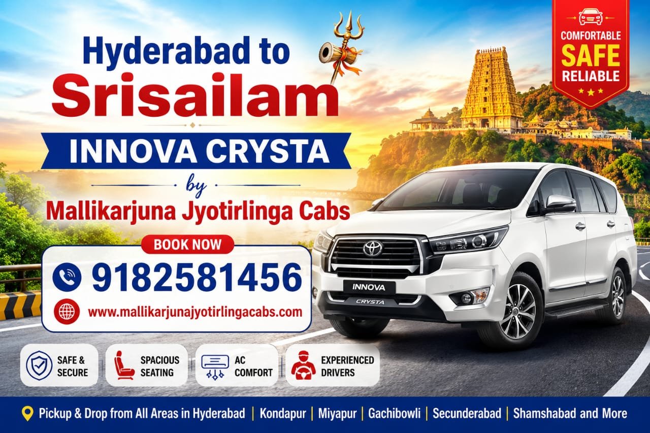 Hyderabad to Srisailam Innova Crysta