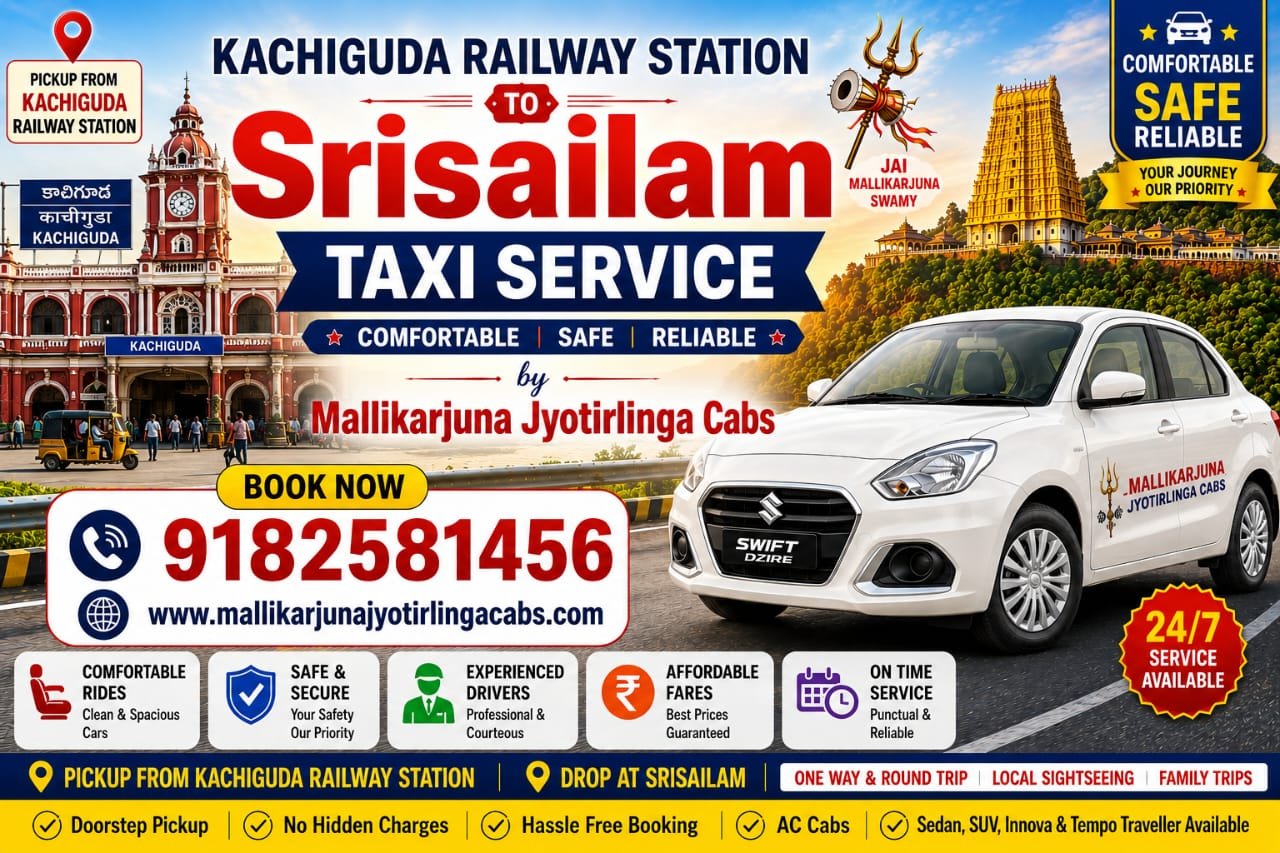 Kachiguda Railway Station to Srisailam Taxi Service